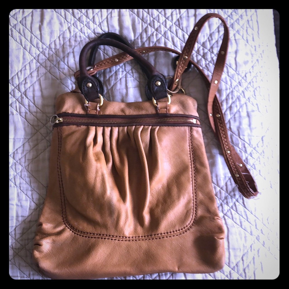 The sak crossbody camel colored bag